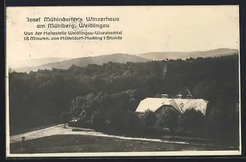AK Weidlingau, Josef Mühldorfer`s Winzerhaus am Mühlberg