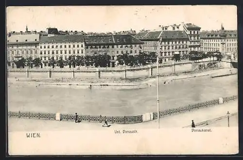 AK Wien, Untere Donaustrasse am Donaukanal