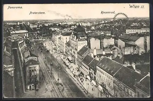 AK Wien, Panorama mit Praterstern und Riesenrad