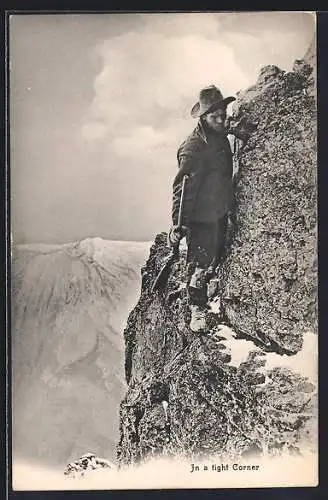 AK Bergsteiger an einer steilen Wand