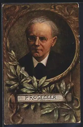 Künstler-AK V. Franke: P. Rosegger, Portrait des Autors