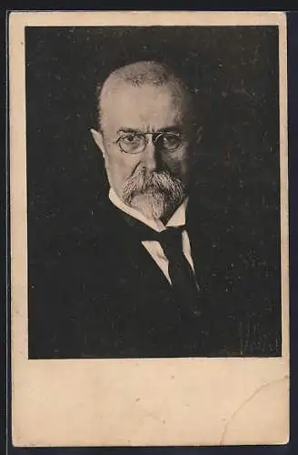 AK Präsident Masaryk (TGM) fotografiert v. Fr. Drtikol