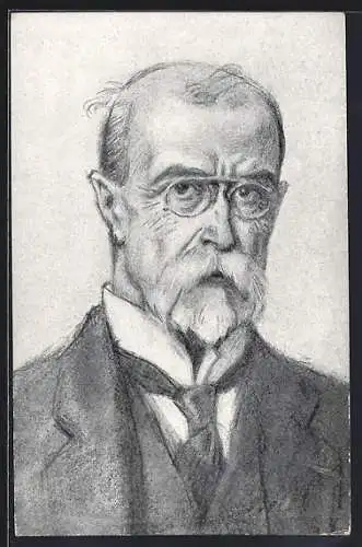 AK Portrait des Präsidenten Masaryk (TGM) im Anzug