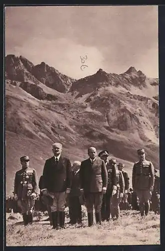 AK Manoeuvres du Galibier 1938, französische Staatsmänner und Feldherren, Albert Lebrun