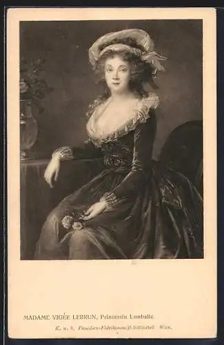 AK Madame Vigée Lebrun, Prinzessin Lamballe