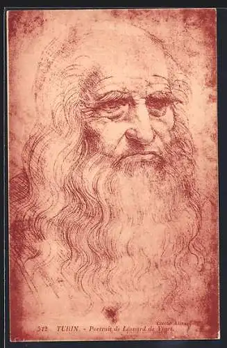 Künstler-AK Turin, Portrait de Leonardo da Vinci