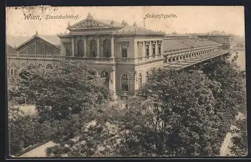 AK Wien, Staatsbahnhof, Ankunftsseite