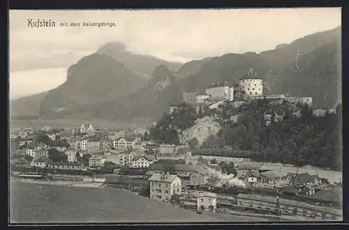 AK Kufstein, Ortsansicht mit Kaisergebirge