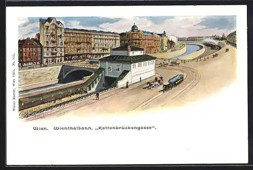 Lithographie Wien, Wientalbahn Kettenbrückengasse