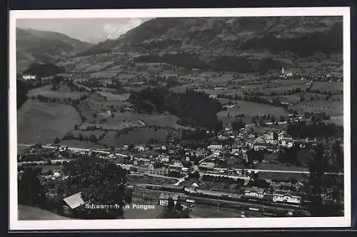 AK Schwarzach im Pongau, Teilansicht mit Bahnhof