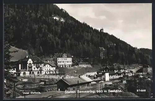 AK Semmering, Hotel Stefanie und Bahnhof