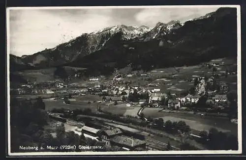 AK Neuberg a. Mürz, Teilansicht mit Bahnhof