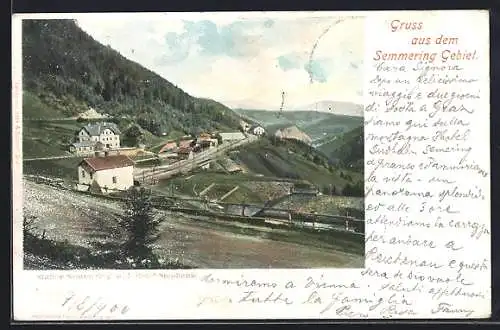 AK Semmering, Station Semmering mit Hotel Stephanie