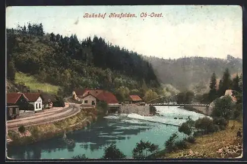 AK Neufelden, Ortspartie am Bahnhof