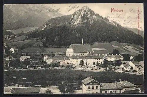 AK Neuberg an der Mürz, Ortsansicht mit Bahnhof