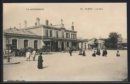 AK Flers /La Normandie, La Gare