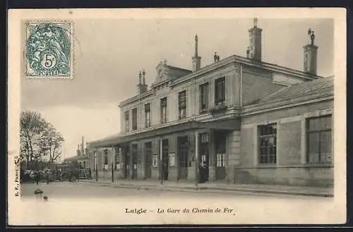 AK Laigle, La Gare du Chemin de Fer, Bahnhof