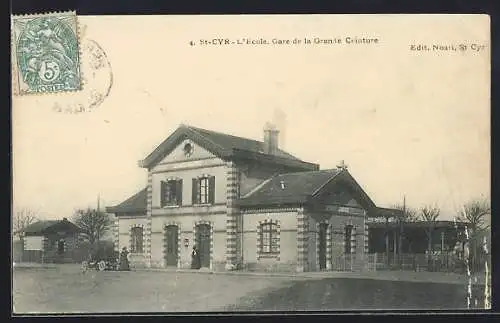 AK St-Cyr, L`Ecole, Gare de la Grande Ceinture, Bahnhof