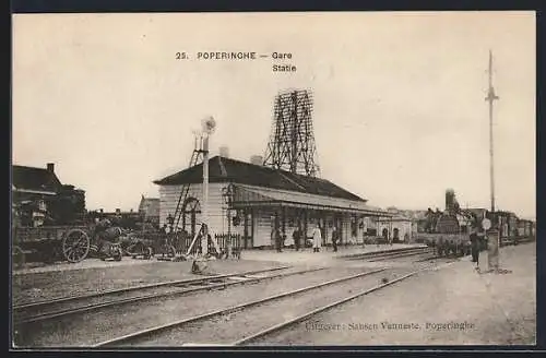 Künstler-AK Raoul Frank: Poperinghe, Gare