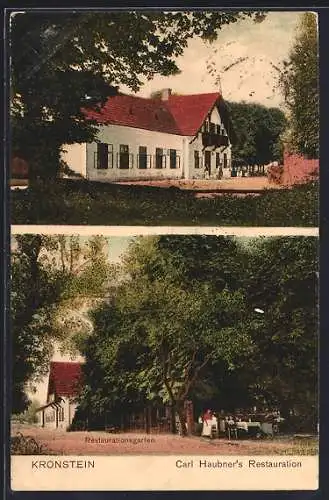 AK Kronstein, Carl Haubner`s Restaurant mit Gartenwirtschaft