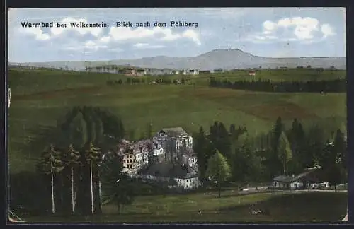 AK Warmbad bei Wolkenstein, Blick nach dem Pöhlberg