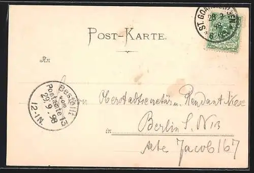 AK Caub, Panorama mit Pfalz und Gutenfels