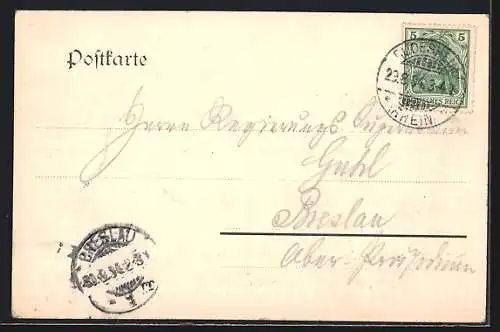 AK Rüdesheim /Rhein, Teilansicht mit Schiff