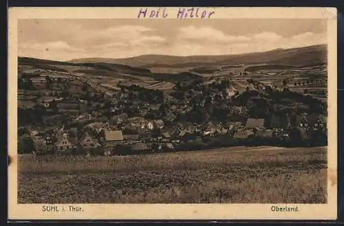 AK Suhl i. Thür., Oberland aus der Vogelschau