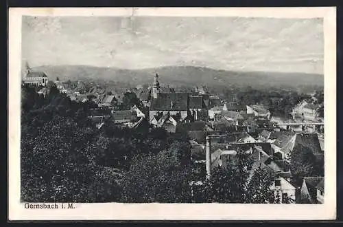 AK Gernsbach i. M., Panorama aus der Vogelschau