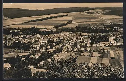 AK Sondershausen /Thür., Totalansicht von einem Berg aus