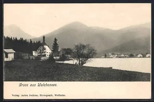 AK Walchensee, Ortsansicht am See