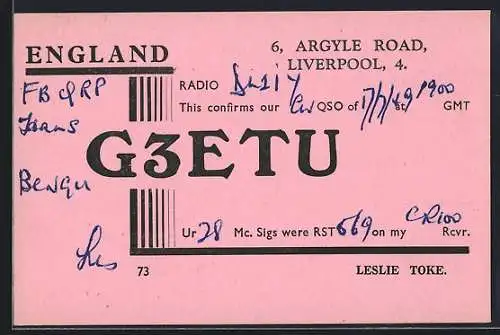 AK Liverpool, Radio DL1iY, Station G3ETU