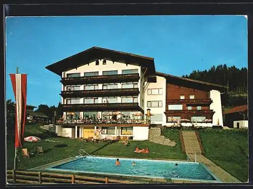 AK Wagrain, Hotel Berghof mit Freibad