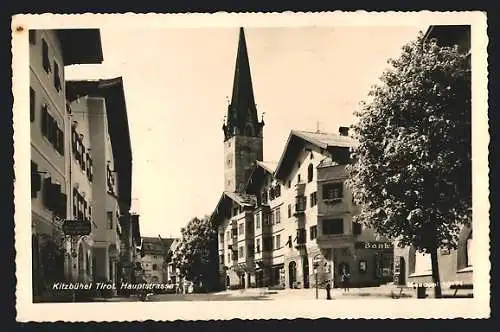 AK Kitzbühel /Tirol, Hauptstrasse mit Geschäften