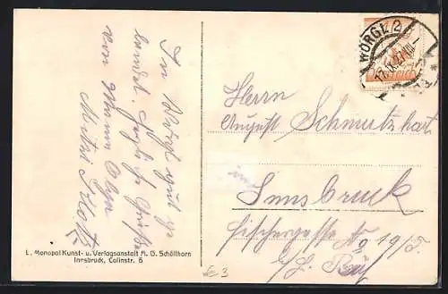 AK Wörgl, Totalansicht mit Kirche