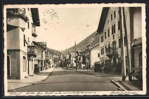 AK Wörgl, Bahnhofstrasse mit Geschäften