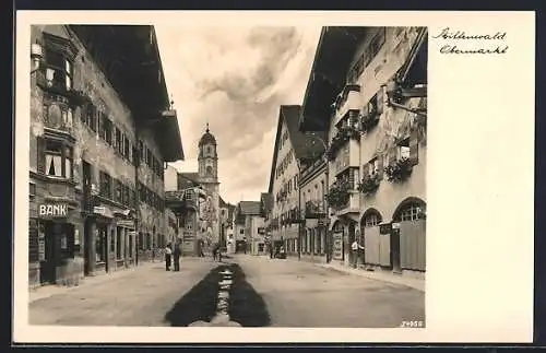 AK Mittenwald, Strasse am Obermarkt