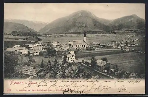 AK Kössen i. Tirol, Totalansicht von einem Berg aus