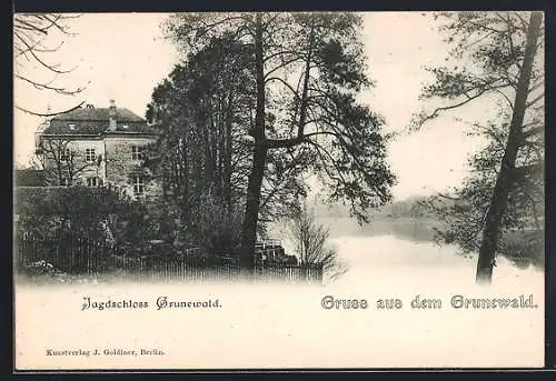 AK Berlin-Grunewald, Blick auf Jagdschloss