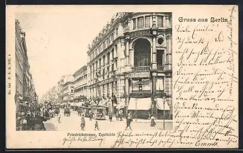 AK Berlin, Friedrichstrasse mit Geschäften