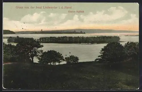 AK Berlin-Grunewald, Insel Lindwerder i. d. Havel, Panorama