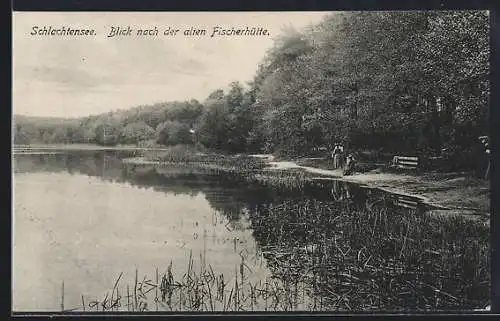 AK Berlin-Schlachtensee, Blick nach der alten Fischerhütte