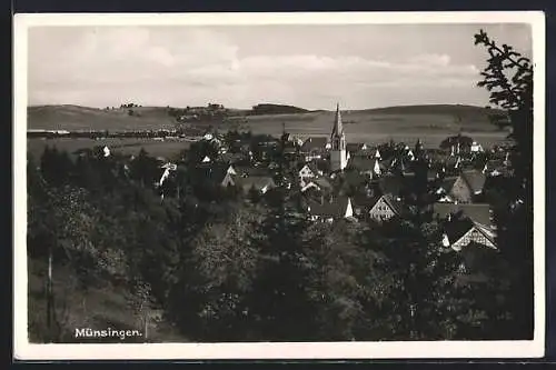 AK Münsingen, Gesamtansicht aus der Vogelschau