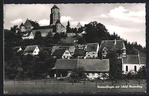 AK Niederalfingen, Teilansicht mit Schloss Marienburg