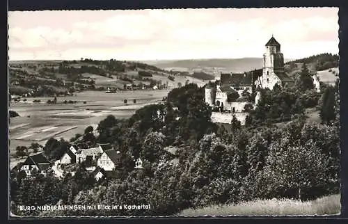 AK Niederalfingen, Burg mit Blick ins Kochertal