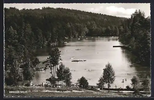 AK Ebnisee /Württ., Teilansicht mit Booten