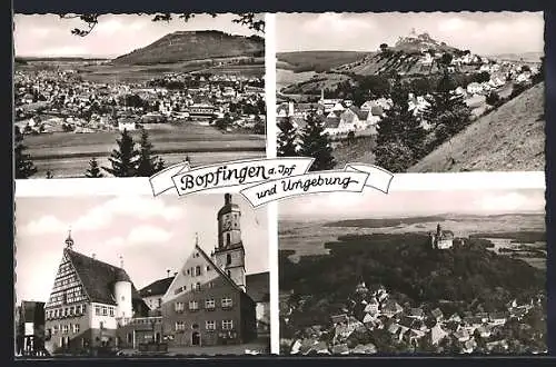 AK Bopfingen a. Ipf, Panorama, Teilansicht, Rathaus