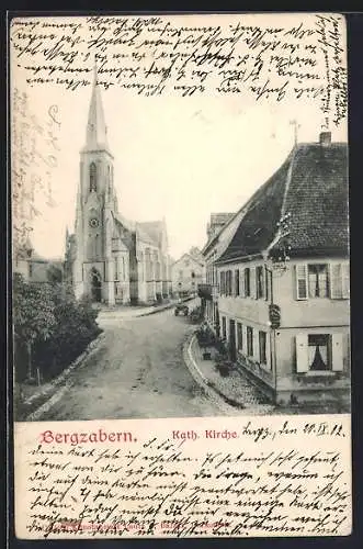 AK Bergzabern, Blick zur Katholischen Kirche