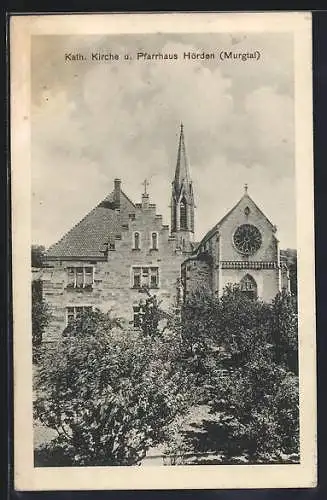 AK Hörden /Murgtal, Kath. Kirche und Pfarrhaus