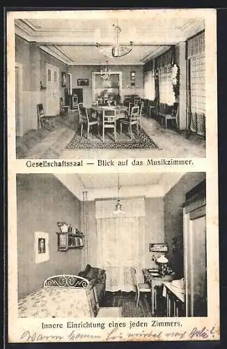 AK Berlin-Kreuzberg, Das Lutherheim, Müllenhoffstr. 5, Gesellschaftsraum, Schlafzimmer